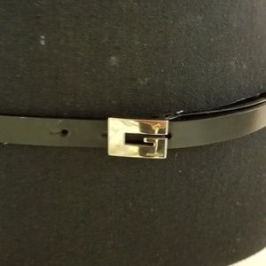 Gucci Vintage Black Skinny Belt